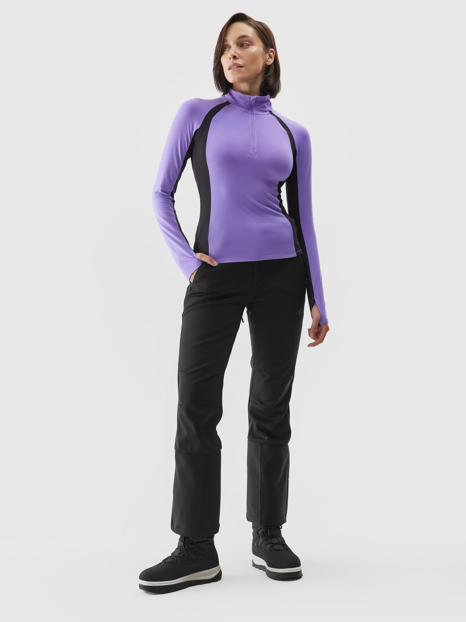 Lenjerie termoactivă scămoșată (bluză) pentru femei - mov
