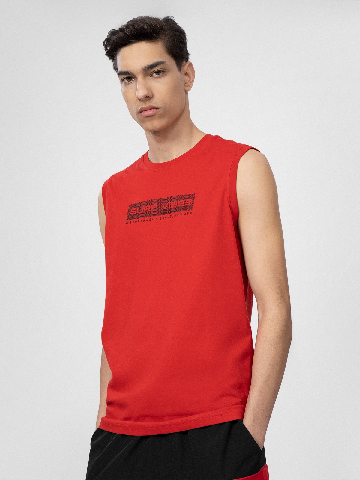 Tank top regular cu imprimeu pentru bărbați