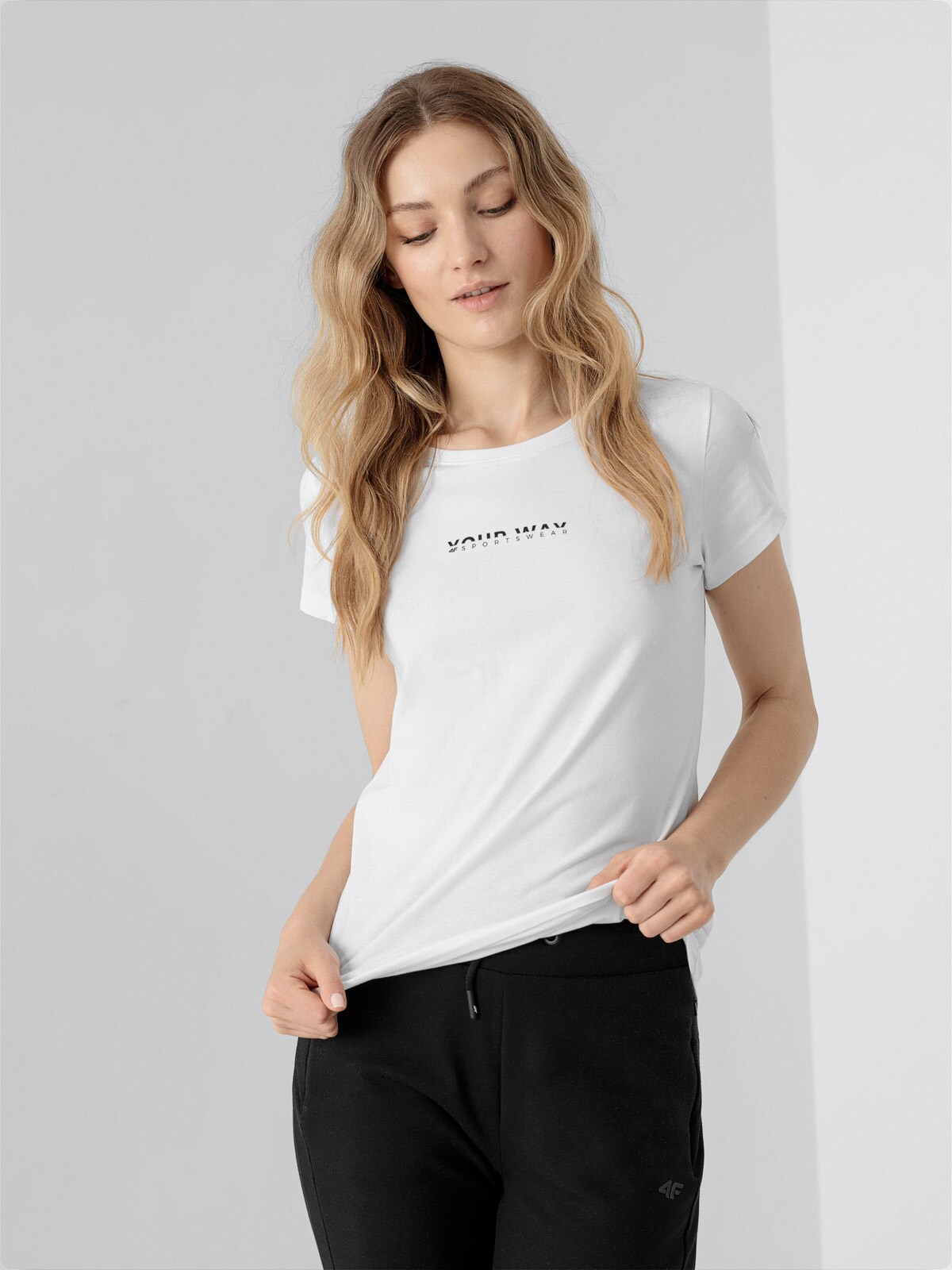 Tricou basic regular cu imprimeu pentru femei